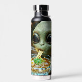 Bouteille D'eau Alien drôle mangeant des nouilles Ramen (Gauche)