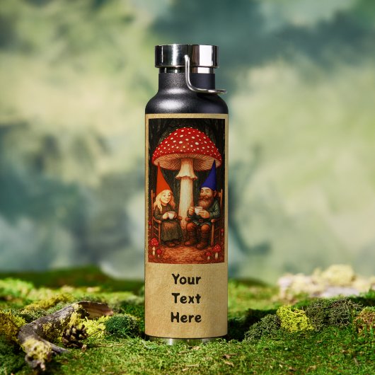 Bouteille D'eau Amanite et Gnomes (Extérieur (pivotée))