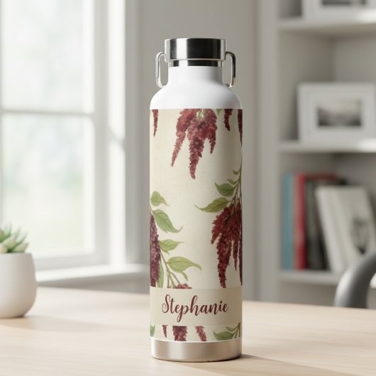 Bouteille D'eau Amaranthus Flower Pattern Water Bottle