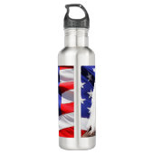 Bouteille D'eau Américain patriote Eagle et drapeau (Dos)