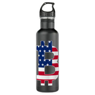 Bouteille D'eau American Flag Bitcoin BTC Crypto Mens Saying