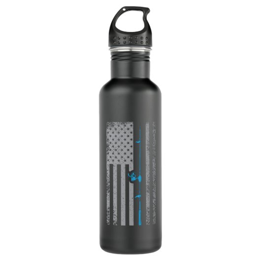 Bouteille D'eau American Flag Fishing USA Blue line Giant (Devant)