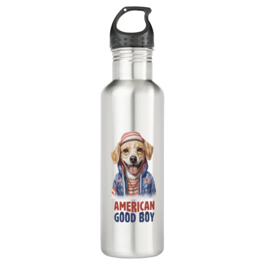 Bouteille D'eau American GoodBoy Dog US Jacket en juillet (Devant)