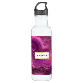 Bouteille D'eau Améthyste Violet Et Agate Abstrait Or (Devant)