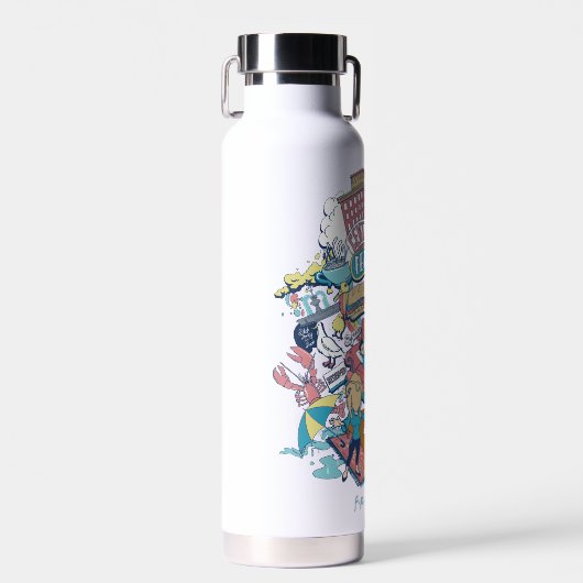 Bouteille D'eau AMIS™ | Collage de dessin (Avant)