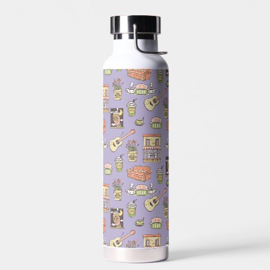 Bouteille D'eau AMIS™ | Motif d'icône violet (Gauche)