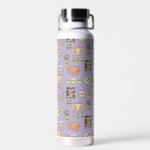 Bouteille D'eau AMIS™ | Motif d'icône violet (Arrière)