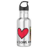 Bouteille D'eau Amoureux de les chiens Beagles de Peace Love (Devant)