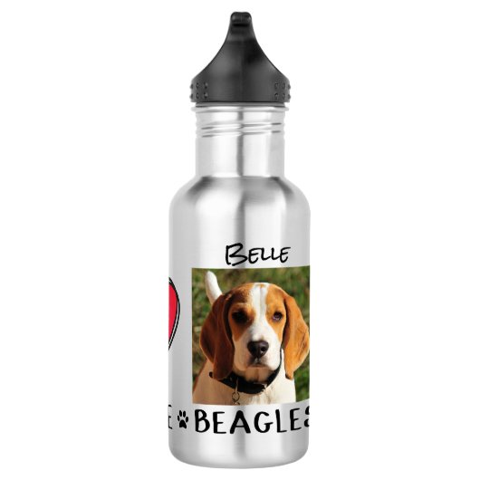 Bouteille D'eau Amoureux de les chiens Beagles de Peace Love (Droite)