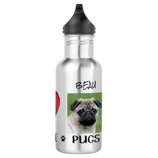 Bouteille D'eau Amoureux de Pug Chiens (Droite)