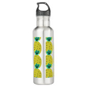 Bouteille D'eau Ananas Doodles géométriques Monogramme (Dos)