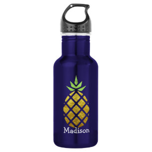 Bouteille D'eau Ananas Tropical Avec Votre Nom