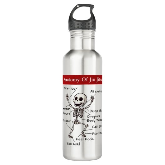 Bouteille D'eau Anatomie De Jiu Jitsu Soumissions Funny Gym (Devant)