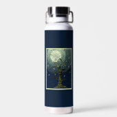 Bouteille D'eau Ancien arbre filaire Lune et étoiles (Arrière)