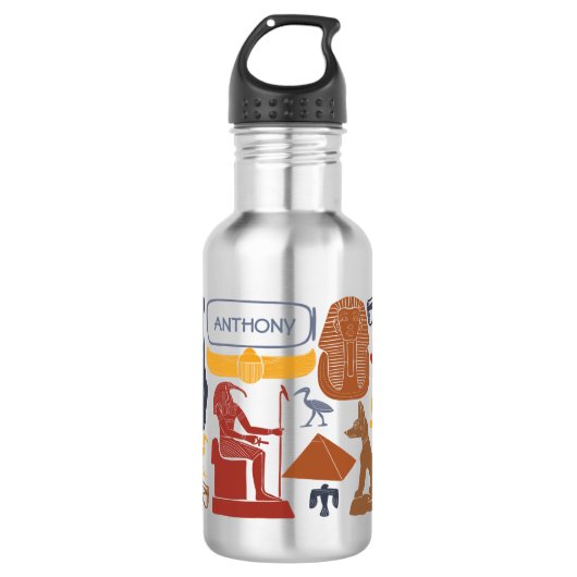 Bouteille D'eau Ancienne Egypte Collage de graphismes égyptiens (Devant)