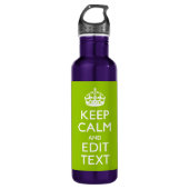Bouteille D'eau Android Vert Gardez Le Calme Et Votre Texte (Devant)