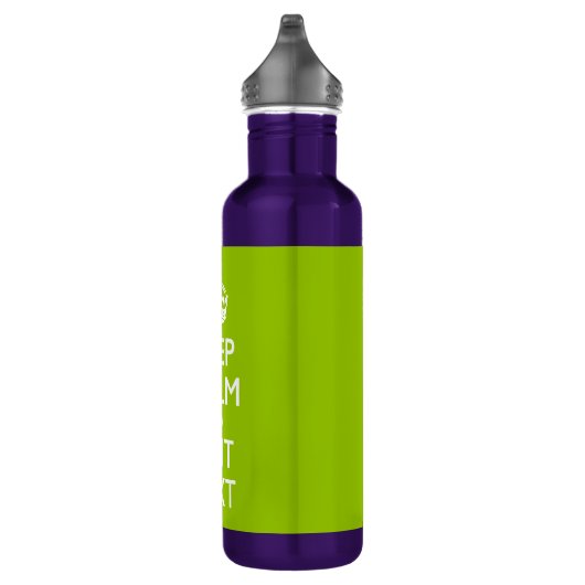 Bouteille D'eau Android Vert Gardez Le Calme Et Votre Texte (Droite)