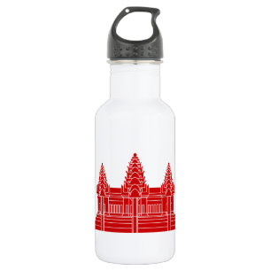 Bouteille D'eau Angkor Vat Cambodgien / Drapeau Khmer