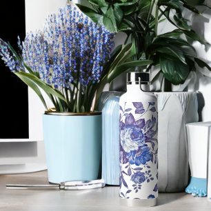 Bouteille D'eau Anglais Jardin Bleu Vintage Floral H2O Companion