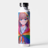Bouteille D'eau Anime Girl avec LGBTQIA+ Cape (Gauche)