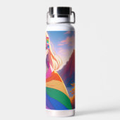 Bouteille D'eau Anime Girl avec LGBTQIA+ Cape (Arrière)