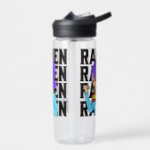 Bouteille D'eau Anime style fille manger nouilles texte noir (Gauche)