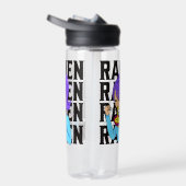 Bouteille D'eau Anime style fille manger nouilles texte noir (Droite)