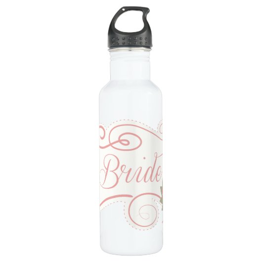 Bouteille D'eau Anneaux Et Fleurs Mariages De Mariage (Devant)