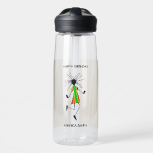 Bouteille D'eau Anniversaire, Art Africain Moderne Danseur abstrai