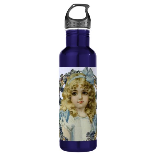 Bouteille D'eau Antique Petite fille Portrait enfant Beau (Devant)