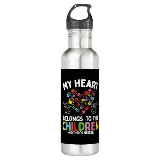 Bouteille D'eau Appréciation des infirmières de l'école Mon coeur  (Devant)