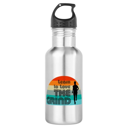 Bouteille D'eau Apprenez À Aimer Le Grind Running Retro (Devant)