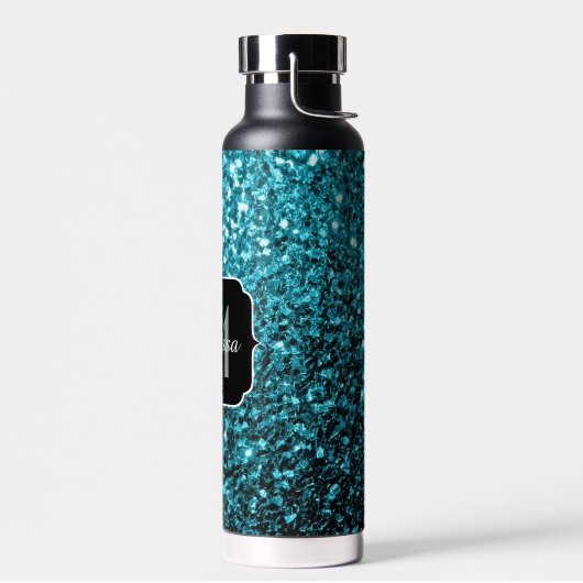 Bouteille D'eau Aqua bleu Turquoise faux parties scintillant scint (Gauche)