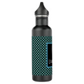 Bouteille D'eau Aqua Checkerboard Floral Personnalisé (Gauche)