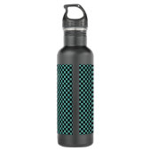 Bouteille D'eau Aqua Checkerboard Floral Personnalisé (Dos)