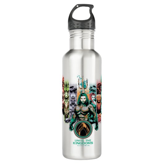 Bouteille D'eau Aquaman | Graphique d'Atlanteans "Unite The Kingdo (Devant)