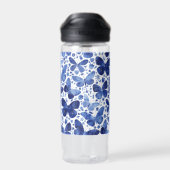 Bouteille D'eau Aquarelle bleu papillon (Arrière)