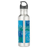 Bouteille D'eau Aquarelle bleu vert ivoire (Dos)