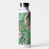 Bouteille D'eau Aquarelle botanique tropicale Monogramme d'art ros (Plage)