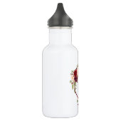 Bouteille D'eau Aquarelle Bourgogne Floral Monogramme (Gauche)
