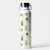 Bouteille D'eau Aquarelle Cactus Motif Mint Vert (Arrière)
