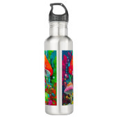 Bouteille D'eau Aquarelle Champignons Abstraits (Dos)