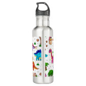 Bouteille D'eau Aquarelle colorée cool Motif Jungle Dinosaur (Dos)