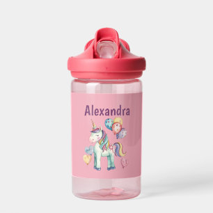 Bouteille D'eau Aquarelle couleur mignonne licorne