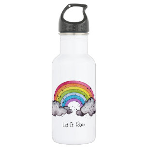 Bouteille D'eau Aquarelle Cute Arc-En-Ciel Et Nuages