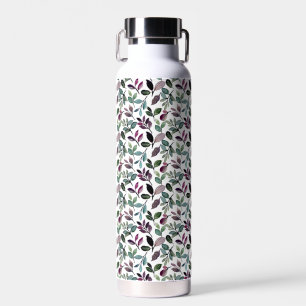 Bouteille D'eau Aquarelle de verdure fleurie Motif sans couture