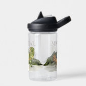 Bouteille D'eau Aquarelle Dinosaure T-Rex Tyrannosaurus nom (Gauche)