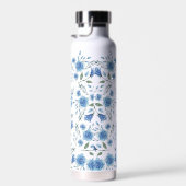 Bouteille D'eau Aquarelle élégante Bleu Motif Floral (Plage)