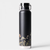 Bouteille D'eau Aquarelle Fleur sauvage Jardin Nom du monogramme (Arrière)