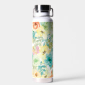 Bouteille D'eau Aquarelle fleurie colorée et jolie (Arrière)